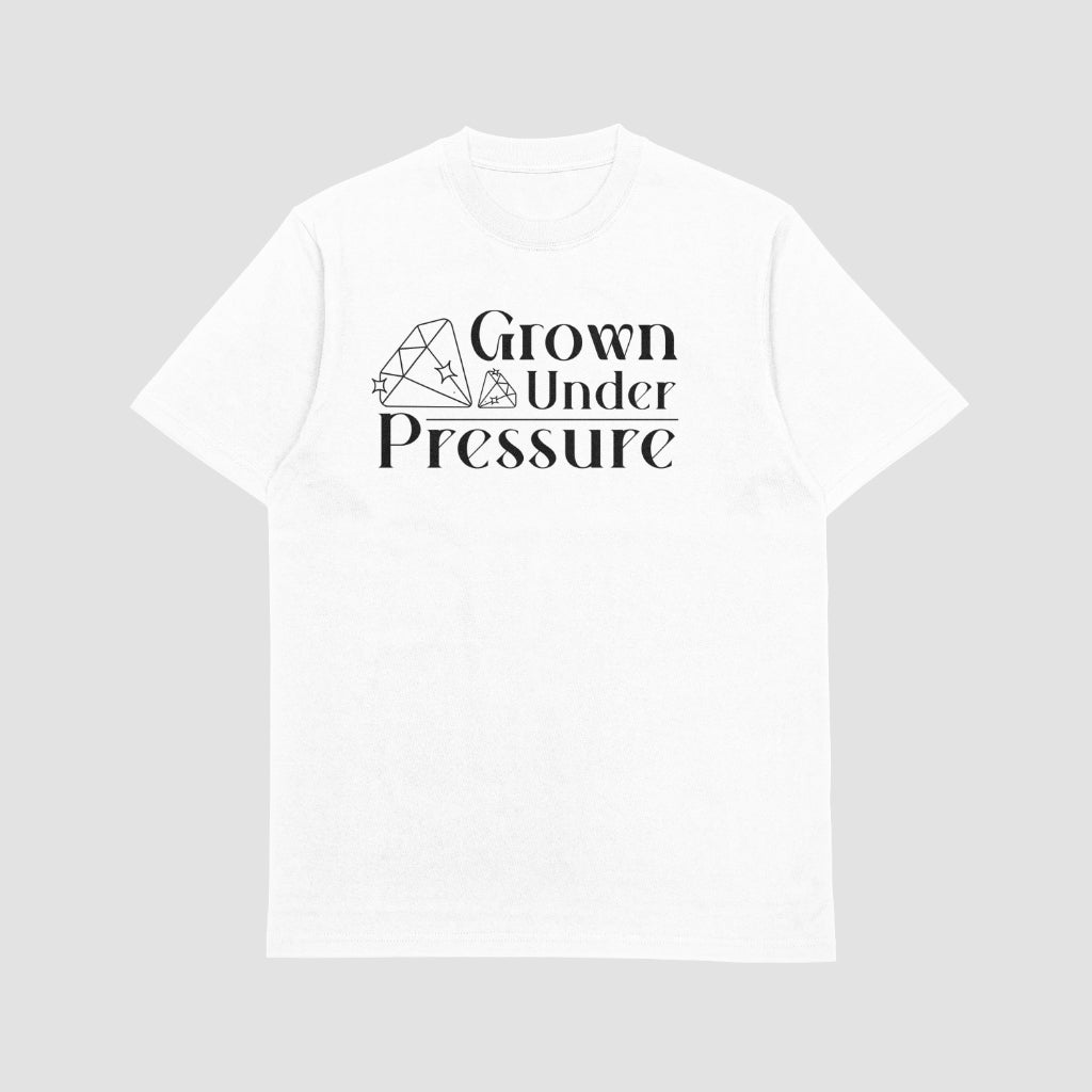 Grown Under Pressure Men’s Cotton Tee – 100% American-Made (Black or White)