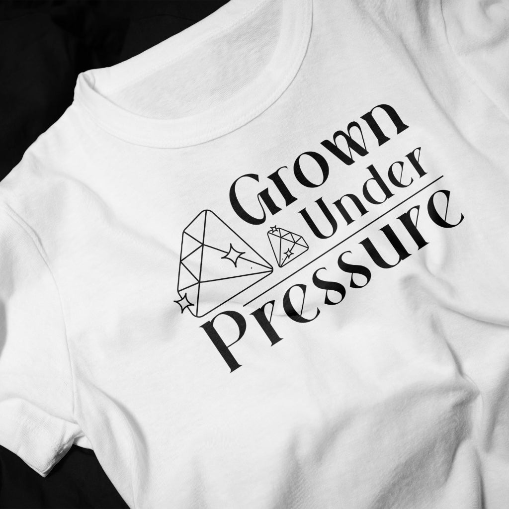 Grown Under Pressure Men’s Cotton Tee – 100% American-Made (Black or White)