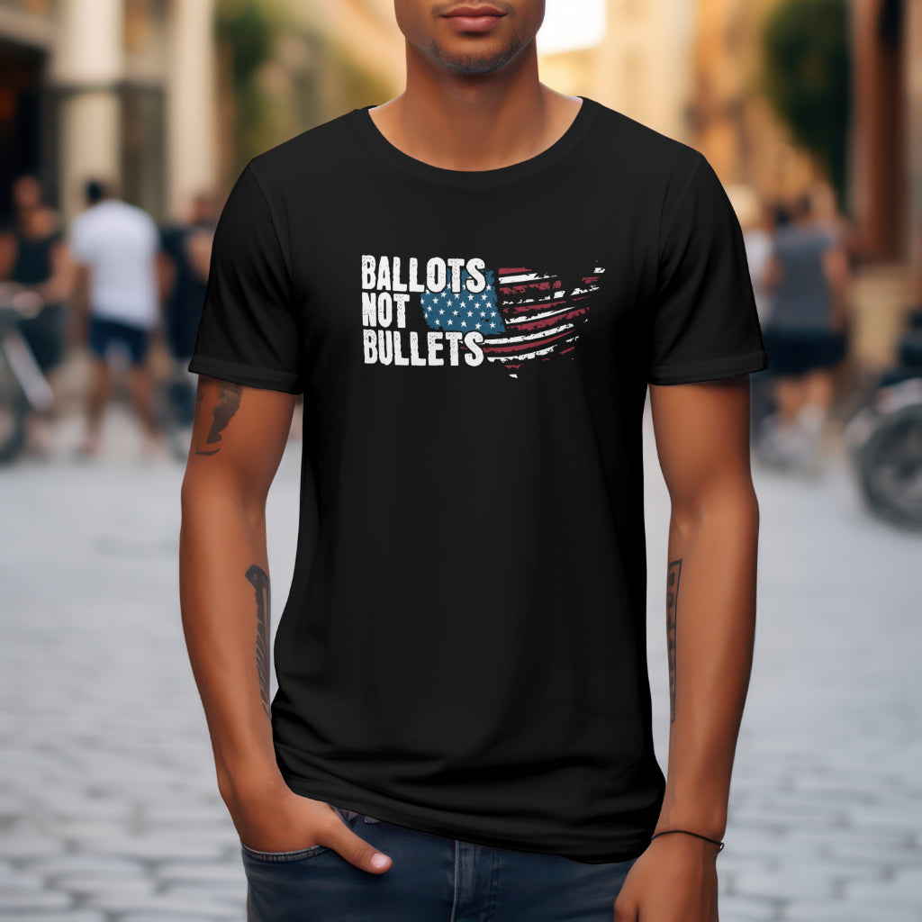 Ballots Not Bullets T-Shirt - Patriotic Graphic T-Shirt