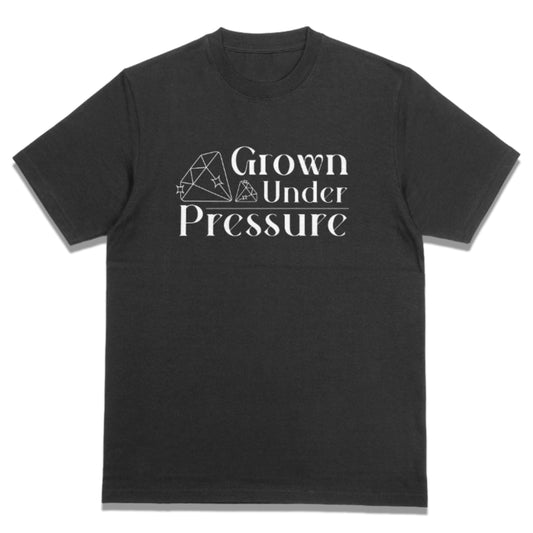 Grown Under Pressure Men’s Cotton Tee – 100% American-Made (Black or White)