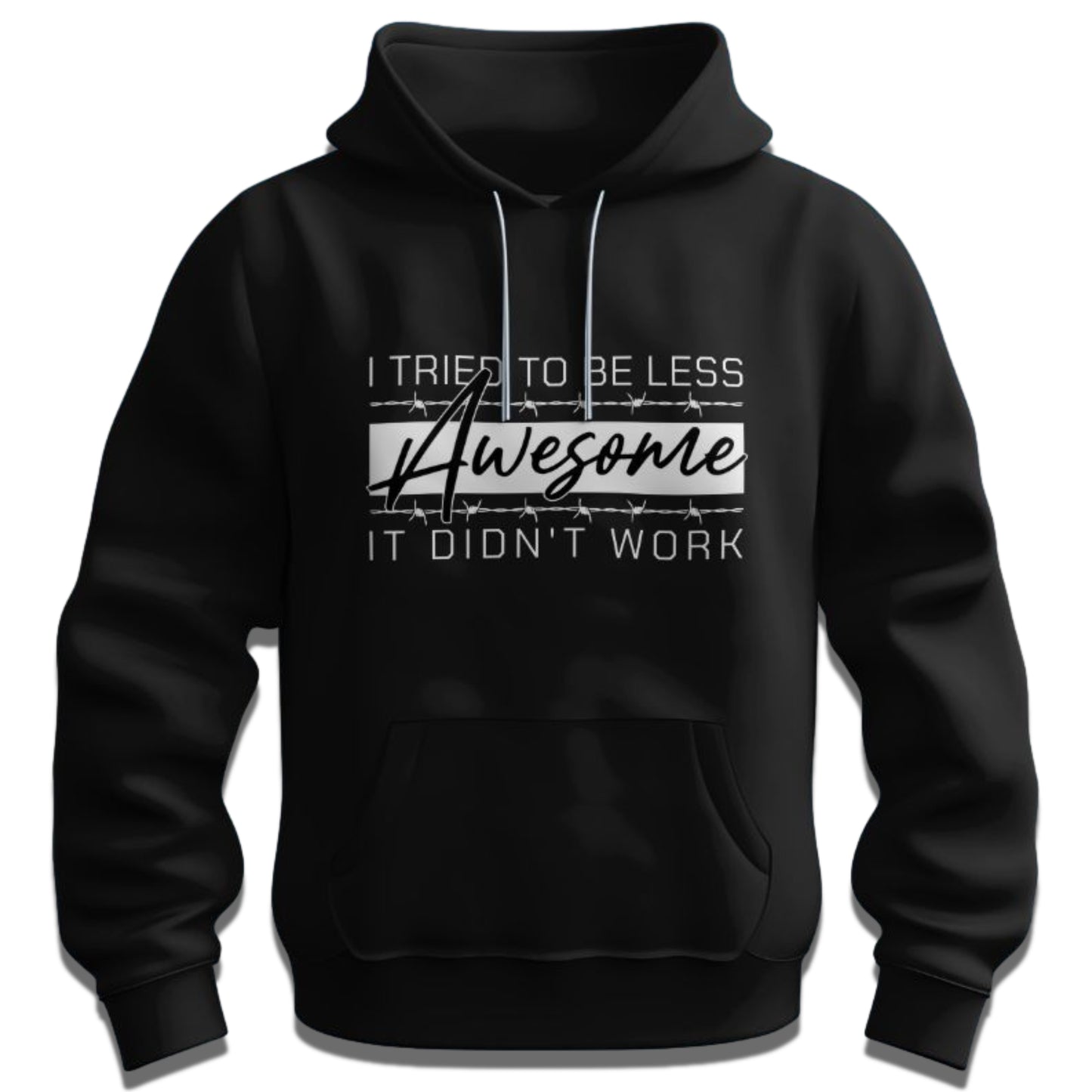 Less Awesome Fail Men’s Hoodie – Black Cotton-Blend Pullover