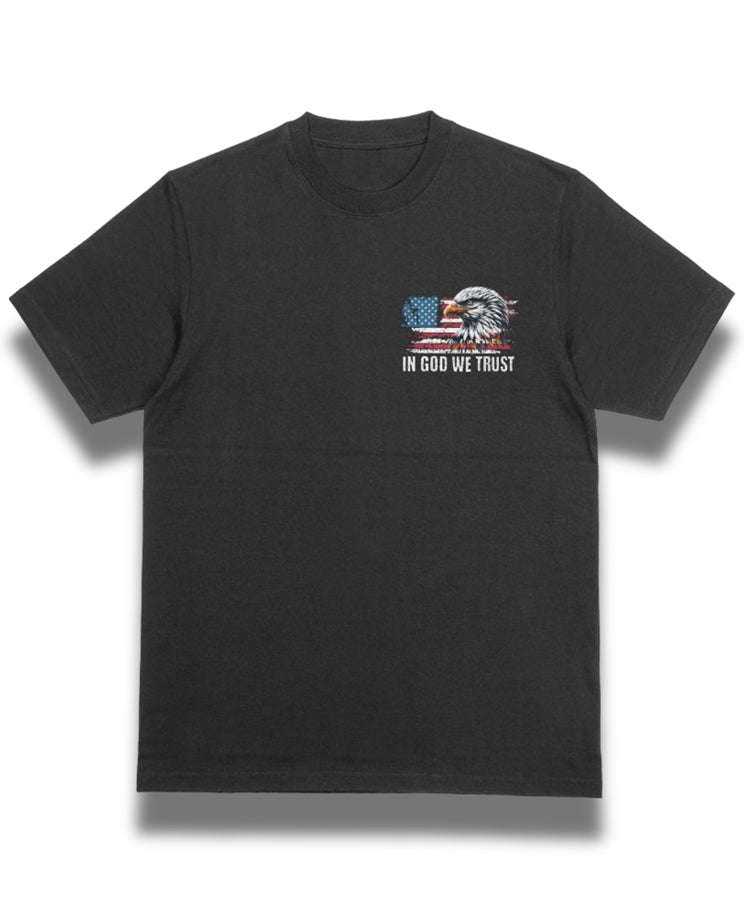 One Nation Men’s Tee – 100% American-Made Eagle Flag Shirt