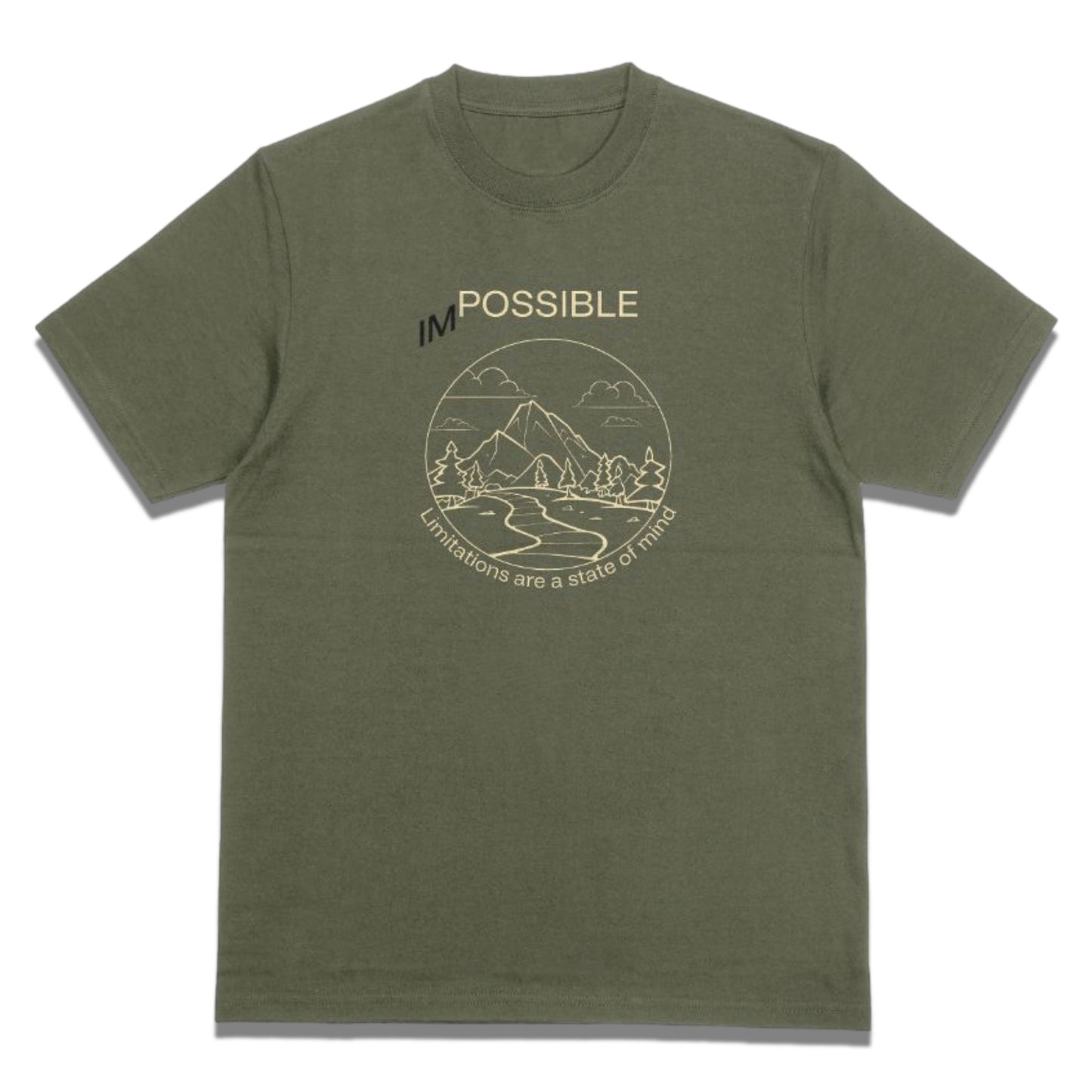 I’m Possible Men’s Cotton Tee – 100% American-Made (Military Green or Black)