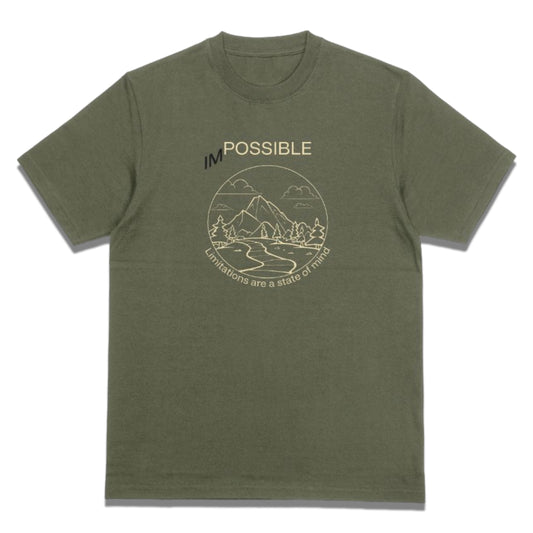 I’m Possible Men’s Cotton Tee – 100% American-Made (Military Green or Black)
