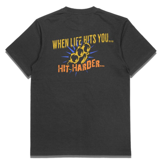 Hit Harder Men’s Tee – 100% American-Made Brass Knuckles Shirt